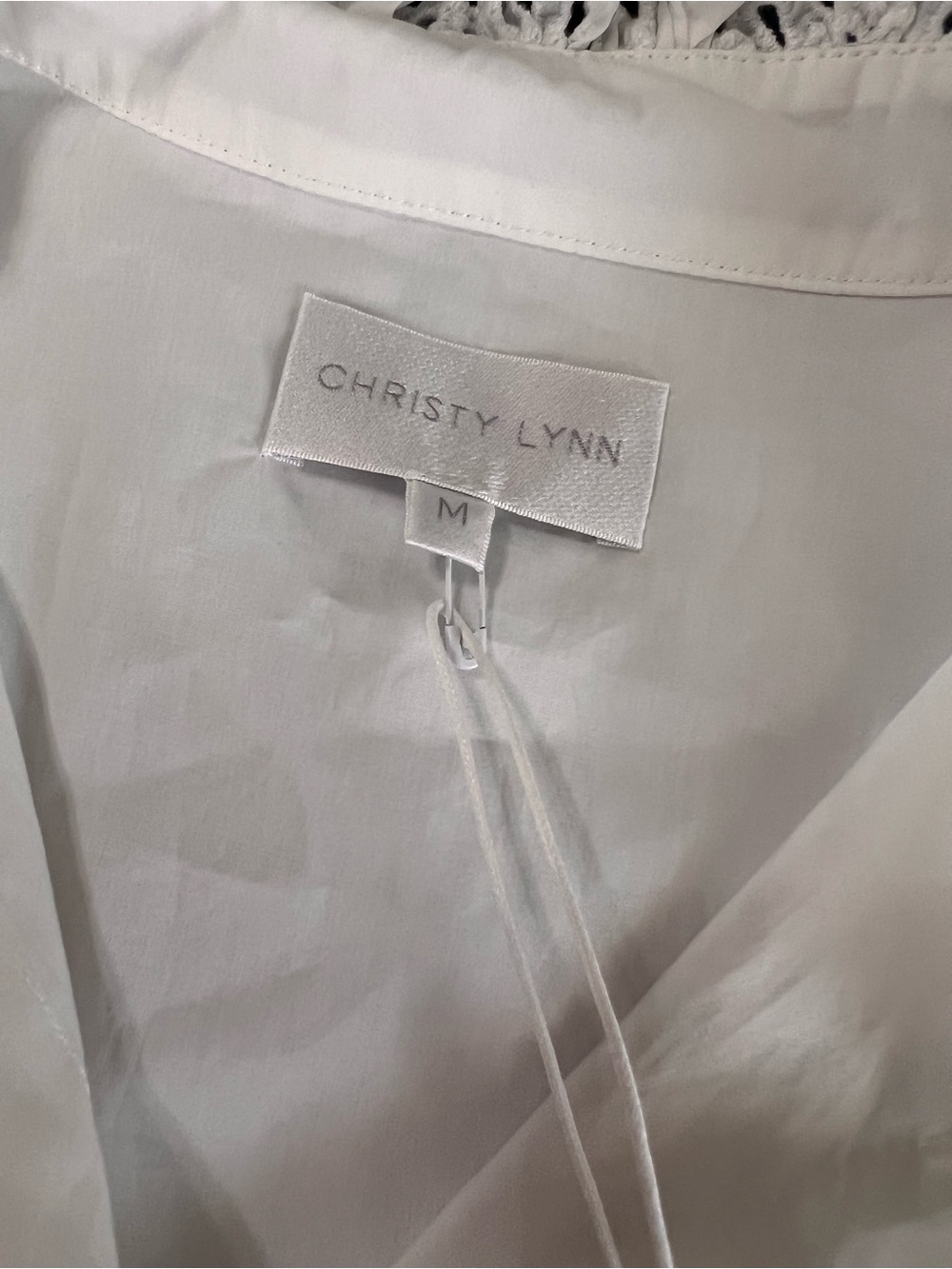 CHRISTY LYNN Madelyn Top Blouse Women’s Medium Ruffled Poplin Shirt FF - Picture 8 of 14